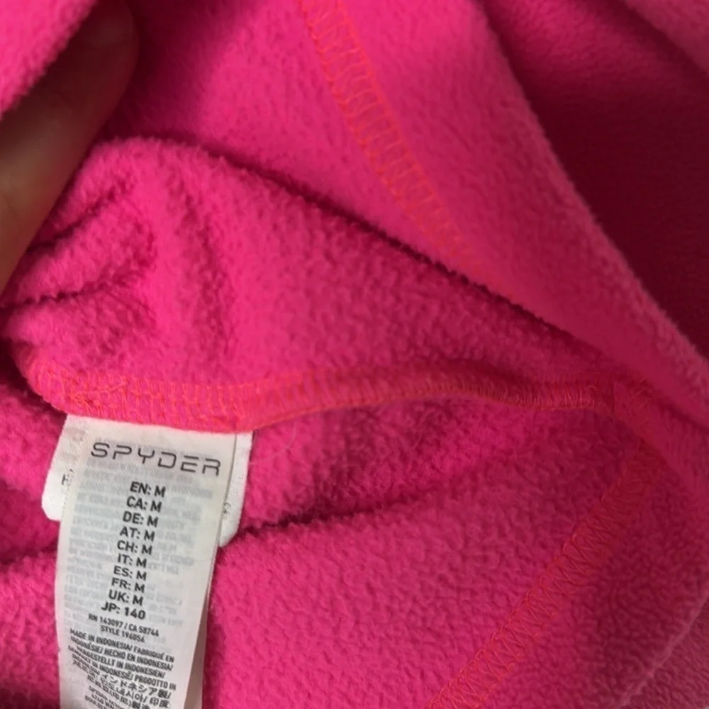 Spider Girls 3/4 Zip Fleece Size Medium Hot Pink